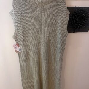 Sleeveless Knit Midi Dress in Light Cream